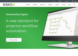 How esko.com looks like on a tablet such as an iPad.