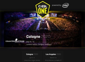 How esl-one.com looks like on a tablet such as an iPad.