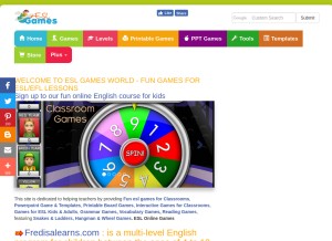 How eslgamesworld.com looks like on a tablet such as an iPad.