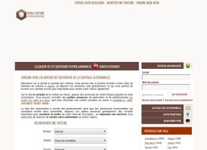How espacevoiture.com looks like on a tablet such as an iPad.