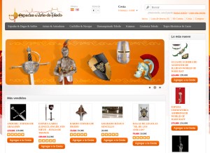 How espadasyartedetoledo.com looks like on a tablet such as an iPad.