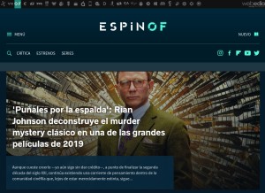 How espinof.com looks like on a tablet such as an iPad.