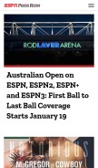 How espnpressroom.com looks like on a mobile device such as an iPhone.