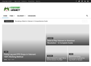 How esportslegacy.com looks like on a tablet such as an iPad.