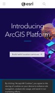 How esri.com looks like on a mobile device such as an iPhone.