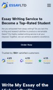 How essayltd.com looks like on a mobile device such as an iPhone.