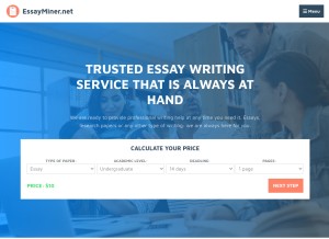 How essayminer.net looks like on a tablet such as an iPad.