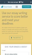 How essayshark.com looks like on a mobile device such as an iPhone.