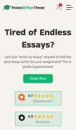 How essaywritercheap.org looks like on a mobile device such as an iPhone.