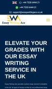 How essaywritingace.co.uk looks like on a mobile device such as an iPhone.