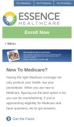 How essencehealthcare.com looks like on a mobile device such as an iPhone.