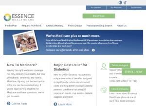 How essencehealthcare.com looks like on a tablet such as an iPad.