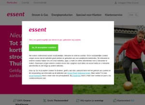 How essent.nl looks like on a tablet such as an iPad.