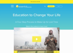 How essentialed.com looks like on a tablet such as an iPad.