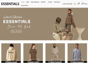 How essentialshoodie.nl looks like on a tablet such as an iPad.