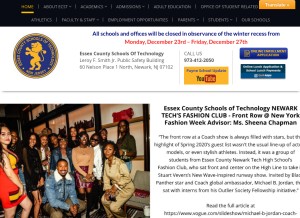 How essextech.org looks like on a tablet such as an iPad.