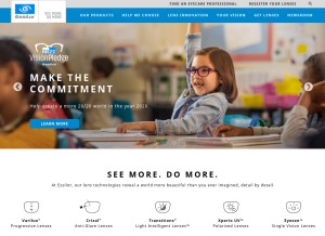 How essilorusa.com looks like on a tablet such as an iPad.