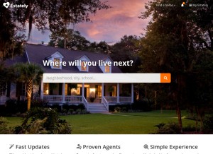 How estately.com looks like on a tablet such as an iPad.