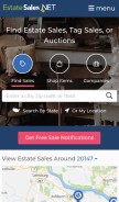 How estatesales.net looks like on a mobile device such as an iPhone.
