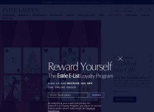 How esteelauder.com looks like on a tablet such as an iPad.