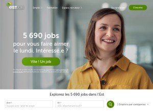 How estjob.com looks like on a tablet such as an iPad.