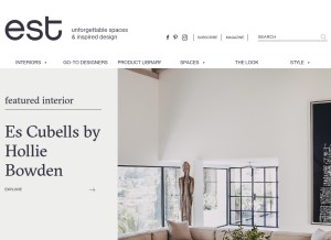 How estliving.com looks like on a tablet such as an iPad.