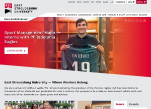 How esu.edu looks like on a tablet such as an iPad.