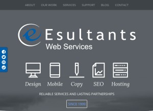 How esultants.com looks like on a tablet such as an iPad.