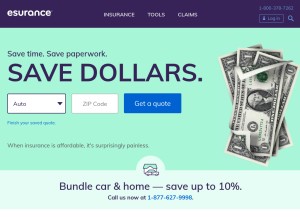 How esurance.com looks like on a tablet such as an iPad.