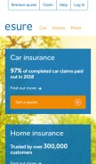 How esure.com looks like on a mobile device such as an iPhone.