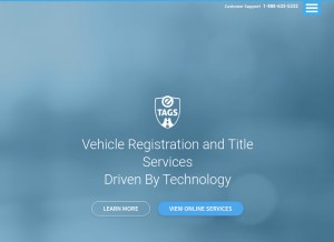 How etags.com looks like on a tablet such as an iPad.