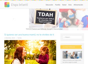 How etapainfantil.com looks like on a tablet such as an iPad.