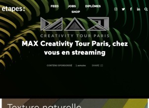 How etapes.com looks like on a tablet such as an iPad.