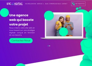 How etcdigital.fr looks like on a tablet such as an iPad.