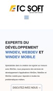 How etcsoft.fr looks like on a mobile device such as an iPhone.