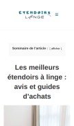 How etendoirs-linge.com looks like on a mobile device such as an iPhone.