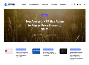 How ethereumworldnews.com looks like on a tablet such as an iPad.