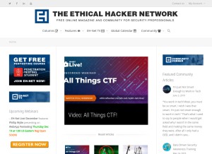 How ethicalhacker.net looks like on a tablet such as an iPad.