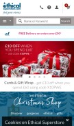 How ethicalsuperstore.com looks like on a mobile device such as an iPhone.