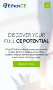How ethosce.com looks like on a mobile device such as an iPhone.