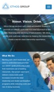 How ethosgroup.com looks like on a mobile device such as an iPhone.
