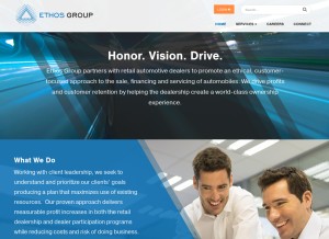 How ethosgroup.com looks like on a tablet such as an iPad.