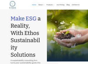 How ethosss.com looks like on a tablet such as an iPad.