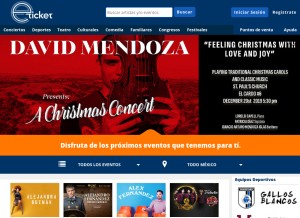How eticket.mx looks like on a tablet such as an iPad.