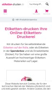 How etiketten-drucken.de looks like on a mobile device such as an iPhone.