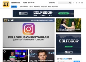 How etonline.com looks like on a tablet such as an iPad.