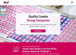 How etq.com looks like on a tablet such as an iPad.