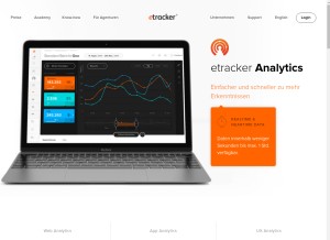 How etracker.com looks like on a tablet such as an iPad.