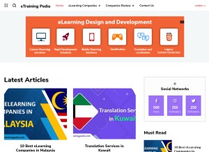 How etrainingpedia.com looks like on a tablet such as an iPad.
