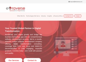 How etraverse.com looks like on a tablet such as an iPad.
